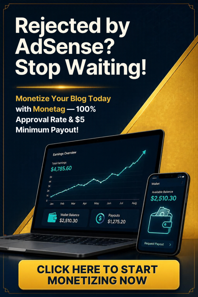 Complete Monetag review for beginners showcasing ad network dashboard configuration on WordPress.